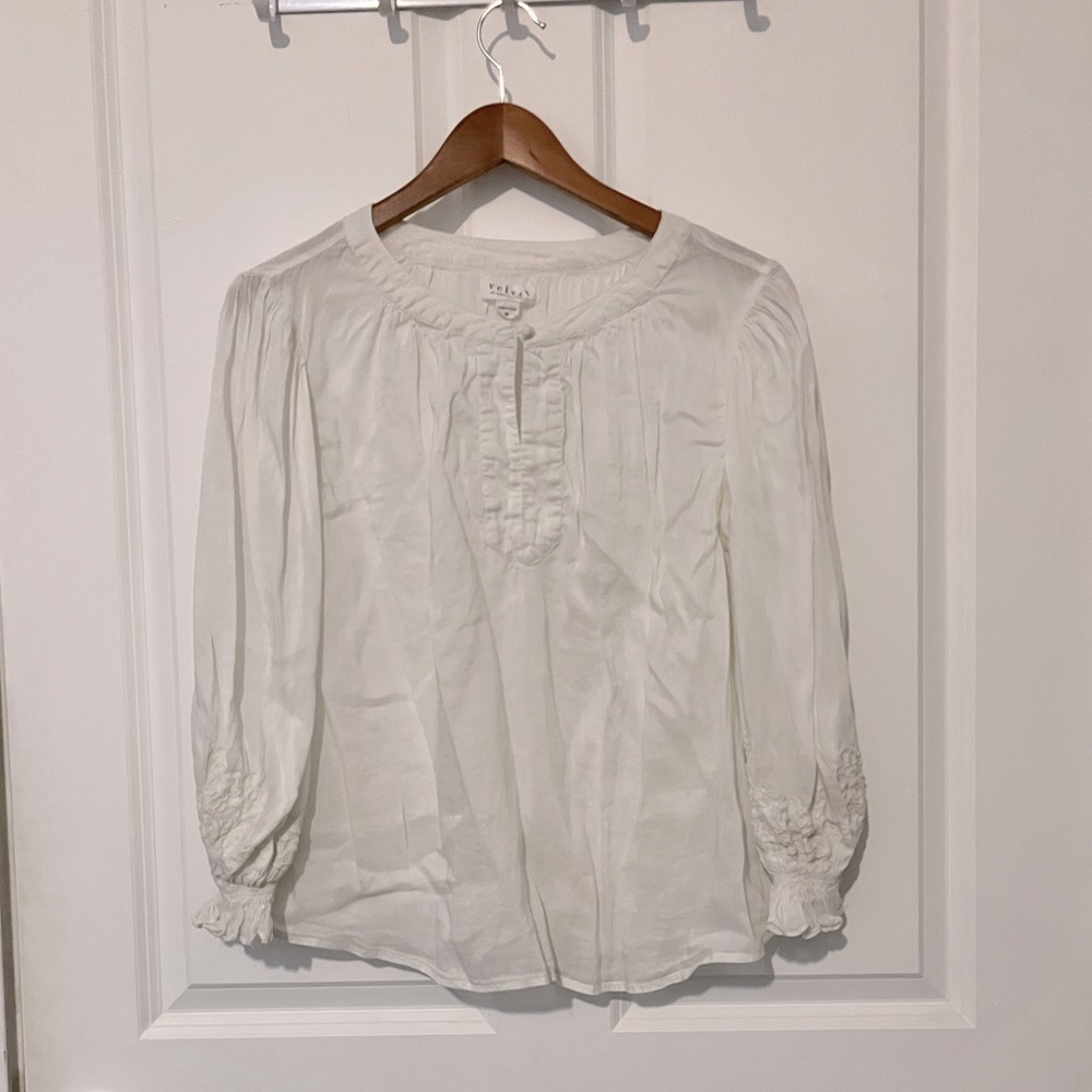 Velvet by Graham & Spencer Linen blend peasant blouse - Anthropologie